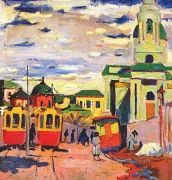 Paisajes Painting - Calle Moscú 1910 Aristarkh Vasilevich Lentulov paisaje urbano escenas de la ciudad